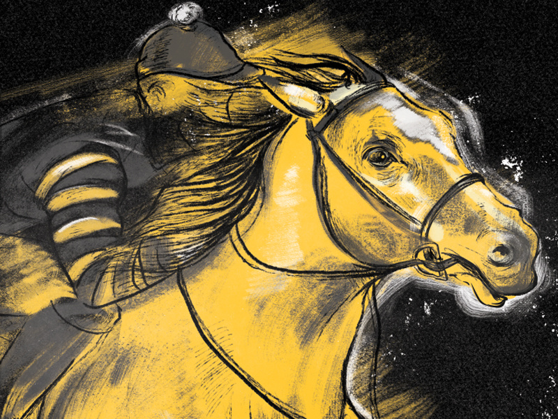 Man O' War kentucky illustration painted horse