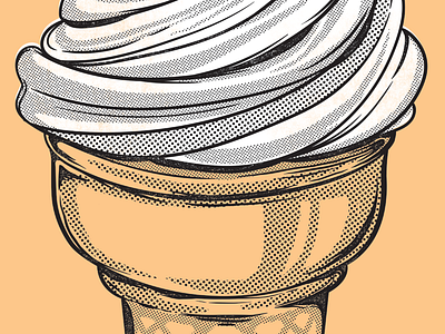ice cream half tone ice cream illustration pop art sweet treat