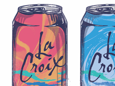 La Croix illustration pop art la croix can water