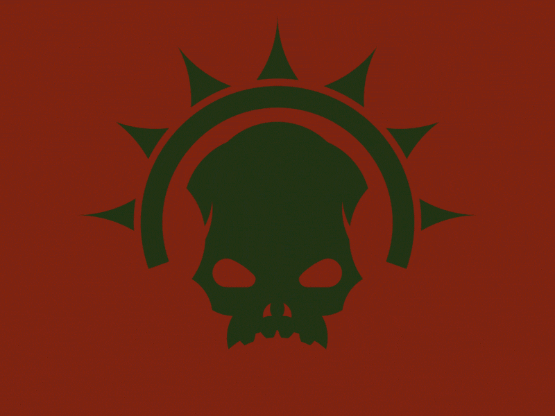 Warhammer40k Skull Logo animation dark death logo motion red skull spikes w40k