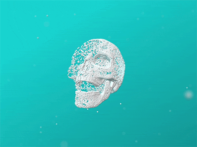 Skull particle transition after effects animation clean gif halloween loop motion particle skull transition
