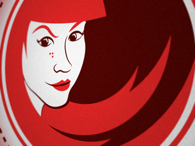 red head character girl illustration logo red head