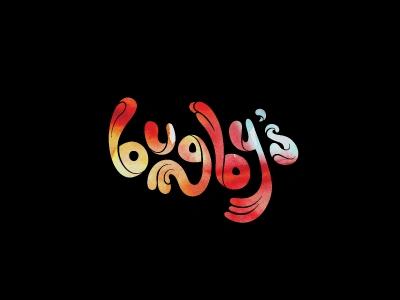 Psuedo-complete Bugby's logotype psychedelic watercolor wordmark