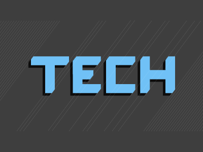 TECH blue geometric tech typography