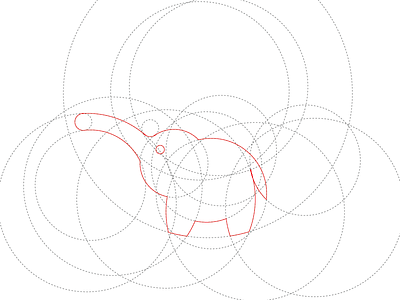 Making elephants with circles. circles elephant golden ratio illustrator logo wip