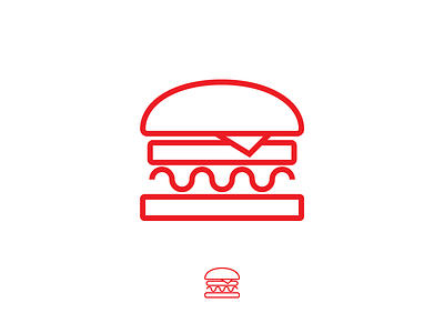Burger Icon burger icon illustration illustrator line simple lines vector