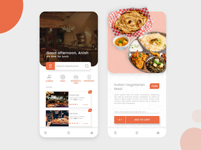 Food App Screens graphic design illustration ui ux