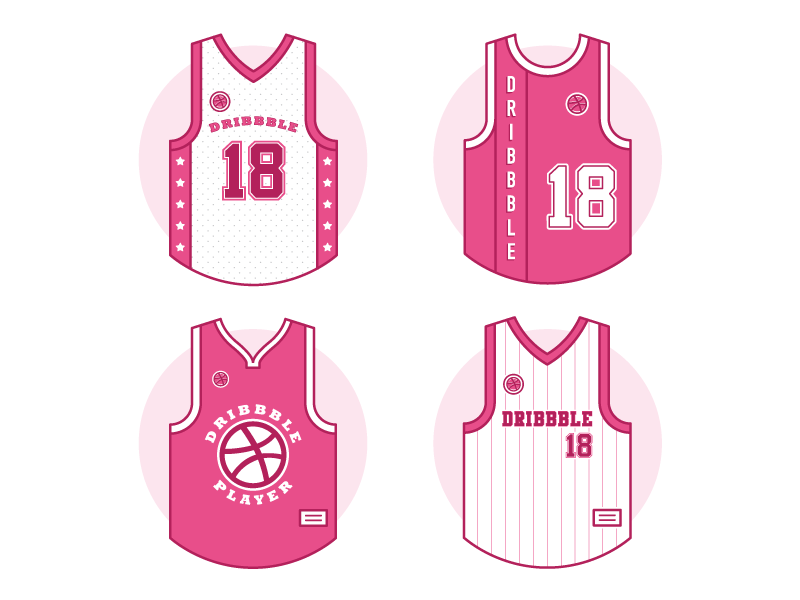 Dribbble Jerseys basketball designer dribbble graphic hoops icon design illustration jerseys line art sports vector