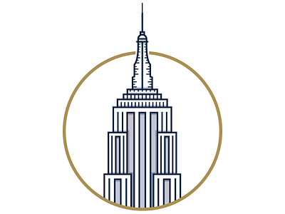 Empire State of Mind badge building city empire state building icon icon design illustration line work new york city nyc skyscraper strokes