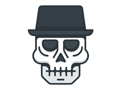 Just a skull in a hat. anatomy character character design cool hat icon icon design illustration scary skeleton skull thick strokes