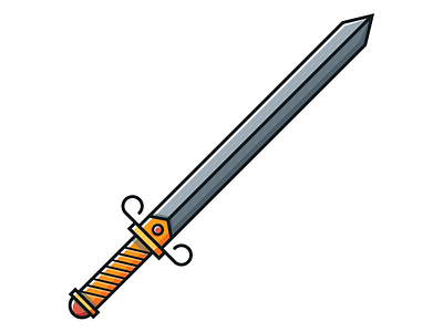 Is the pen really mightier than the sword though? :) battle color graphic icon icon design illustration shades sword thick strokes vector weapon