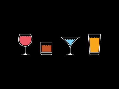 Pick your poison - its Thursday! alcohol beer booze line art color drinks fun icon design icons thirsty thursday thursday vodka wine