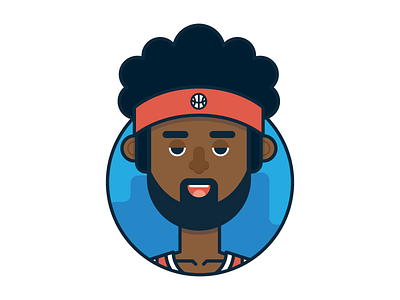 Lil Baller Character afro baller basketball character character design happy icon icon design line art nba sports swag