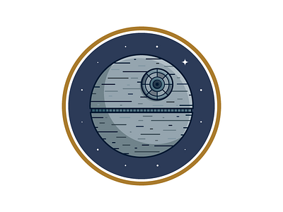 Throwback illy of the Death Star badge cosmic deathstar film illustration may the fourth sith space star wars stars the dark side weapon