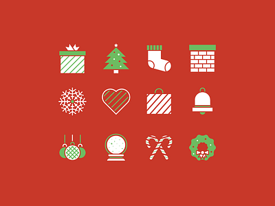 Tis the Season christmas christmas tree gift heart holiday icon design icon set icons present snow snow globe stocking