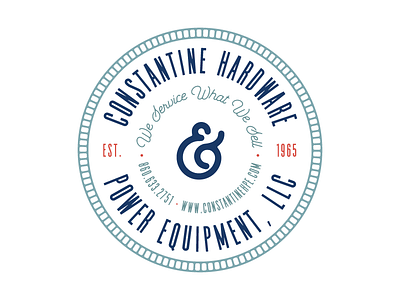 Constantine Hardware Badge 3 badge badge design brand brand identity branding business local business logo logo design retro