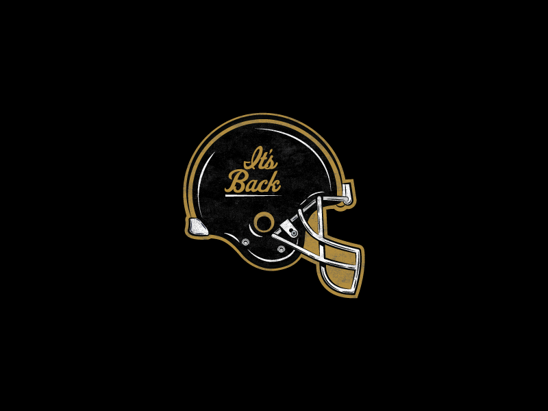 Ball is Life athlete badge football gold helmet icon illustration line art nfl play sports vector