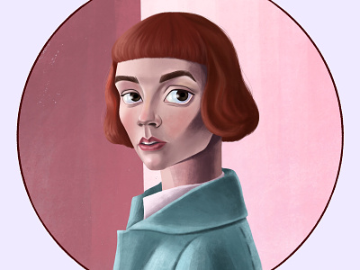 The Queen's Gambit Fanart digital art digital painting fanart illustration illustrator portrait procreate
