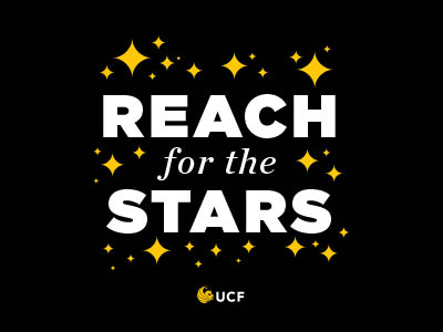 Reach for the Stars decal lockup reach for the stars stars sticker typography ucf university university of central florida