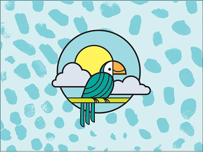 Toucan bird icon line art vector
