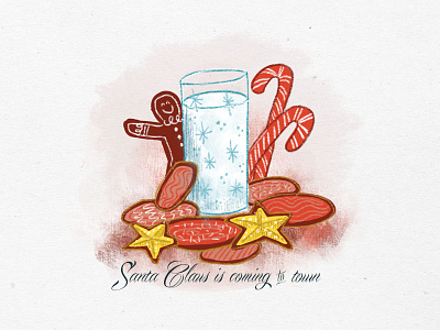 Holiday Sketching - Santa's Cookies candy canes christmas cookies gingerbread holiday illustration sketch