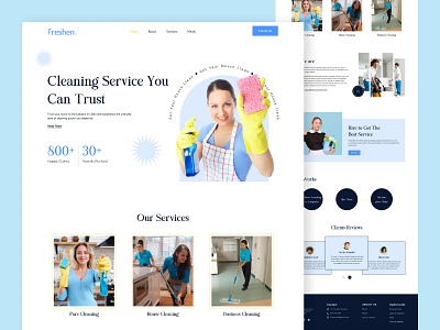 Cleaning Service Company Website Design cleaning cleaning service home page house cleaning landing page maid services minimal ui ui design ideas ui trends uiux designer user experience design user interface design ux web design web designer web ui template