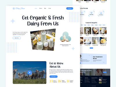 Dairy Company Wbsite Design cow milk dairy dairy company dairy farm home page landing page milk products minimal ui ui design ui design ideas ui trends uiux designer user experience design user interface design ux web design web designer web ui template