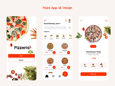 Pizzeria - UI design app design figma illustration mobileapp typography ui