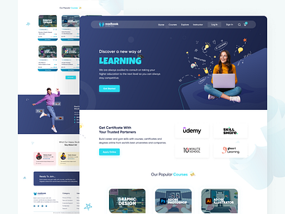 E-Learning Landing page design concept clean concept course coursepage e learning e learning website education education website graphic design homepage image interface landing page minimal teaching ui uiux ux webpage website