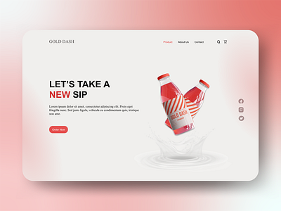 GOLD DASH | Landing Page app bottle branding design drink graphic design illustration juice landingpage logo navbar shot ui uiux vector water webdesign