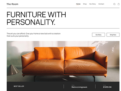 The Room | Landing page design furniture furniturewebsite hero herosection home homepage landing landingpage landingsection navbar navigationbar section site ui uiux ux web webdesign website