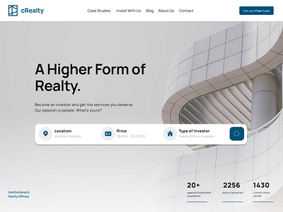 cRealty | Real Estate branding design feed graphic design homepage illustration invest investment landingpage landingsection logo navbar realestate realty ui uiux ux web webdesign website