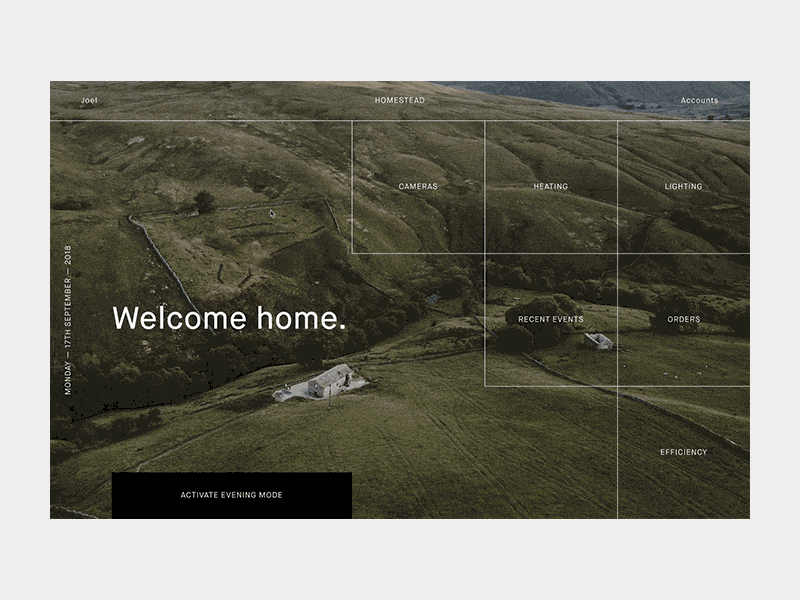 Homestead animation app design invision studio typography ui web website