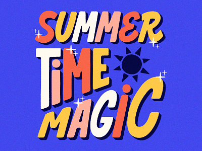 Summertime Magic colors design illustration letters logo summer summertime typography