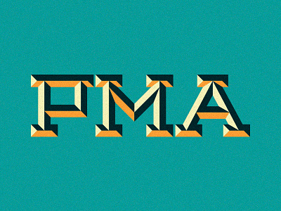 PMA acronym bevel colors letters pma positive vibes typography