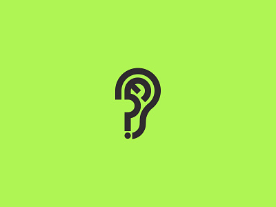 Have You Heard? design ear logo typography mark question mark