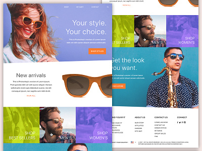 Landing Page - Sunglass Shop colors cool people design landing page logo shades shapes shop sunglasses typography ui ui design