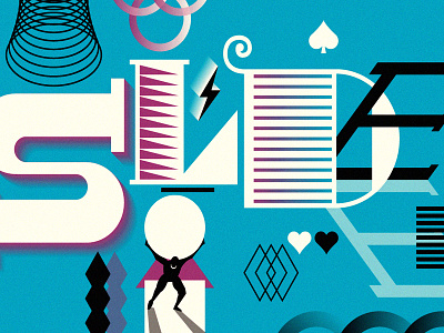 Slide colors design hump day illustration letters shapes slide typography ui design