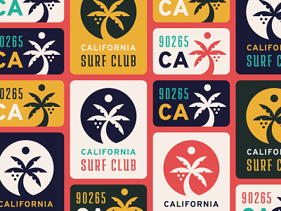 California Surf Club beach california club colors icon lettering logo palm tree summer surf typography vibes