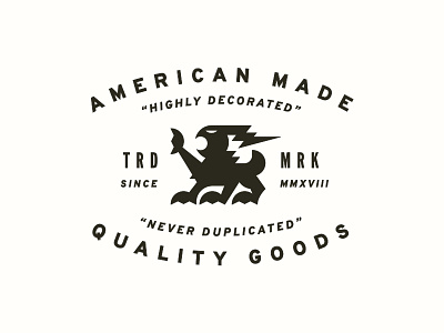 WIP Lockup american made design highly decorated icon illustration lockup logo logo design quality goods trademark typography wip