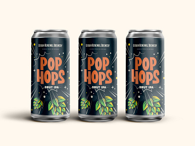 Pop Hops IPA beer beercandesign illo illustration ipa logo packagingdesign pophops typography
