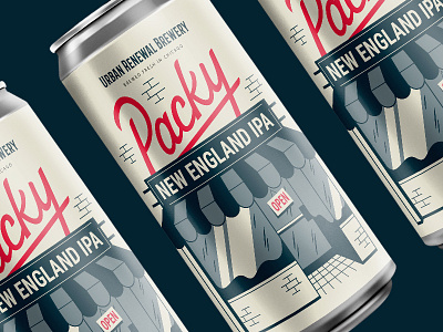 Packy New England IPA beer beer can chicago colors design illustration lettering syndicate typography vector