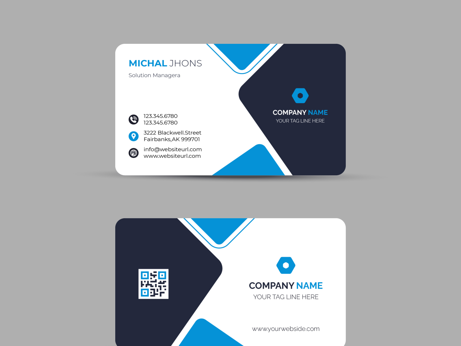 Modern Business Card Design Free Vector by Yeasin Arafat on Dribbble