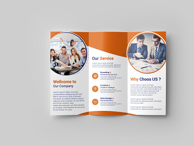 Corporate Trifold Brochure Design Template postcard