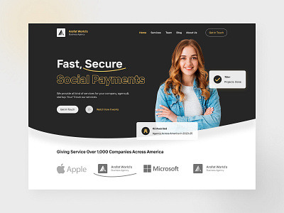 Startup Agency Hero Banner Design agency banner business banner business ui dashbord figma graphice hero hero banner landing landing page deisgn landingpage ui ui deisgn uiux ux ux deisgn website website design xd