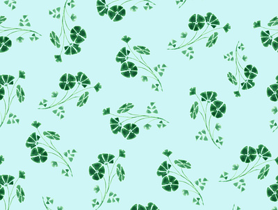 seamless floral pattern, small green flowers spring wallpaper