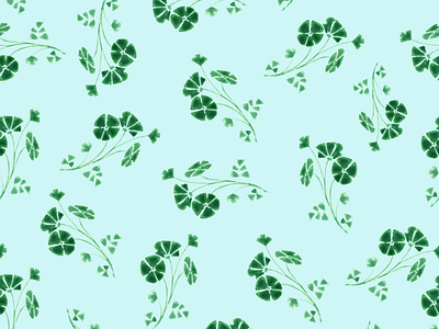 seamless floral pattern, small green flowers