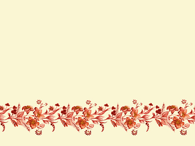 autumn flowers border, autumn watercolor seamless pattern herbal illustration