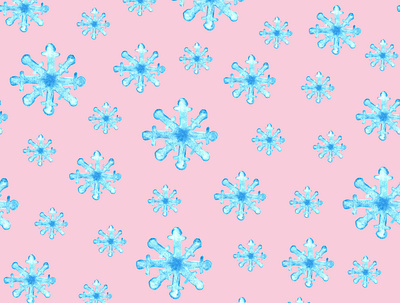 watercolor snowflakes seamless pattern, pink background celebration cold colorful design for fabric and paper illustration party pink background snowflakes waterclor wrapping paper