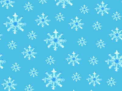 watercolor snowflakes, seamless pattern, Blue backround celebration cold colorful delicate blue background design for fabric and paper illustration party wrapping paper